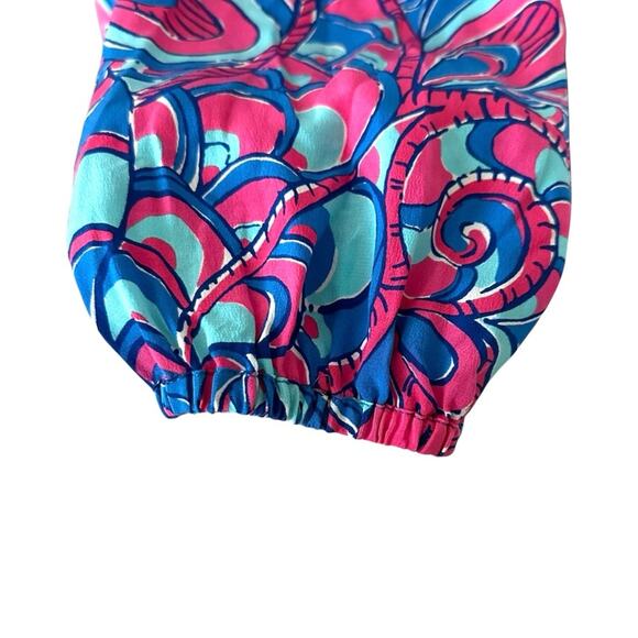 Lilly Pulitzer Elsa Blouse Top in Reel Me In 100% Silk Mermaid Core Vacation Sm - Picture 9 of 12